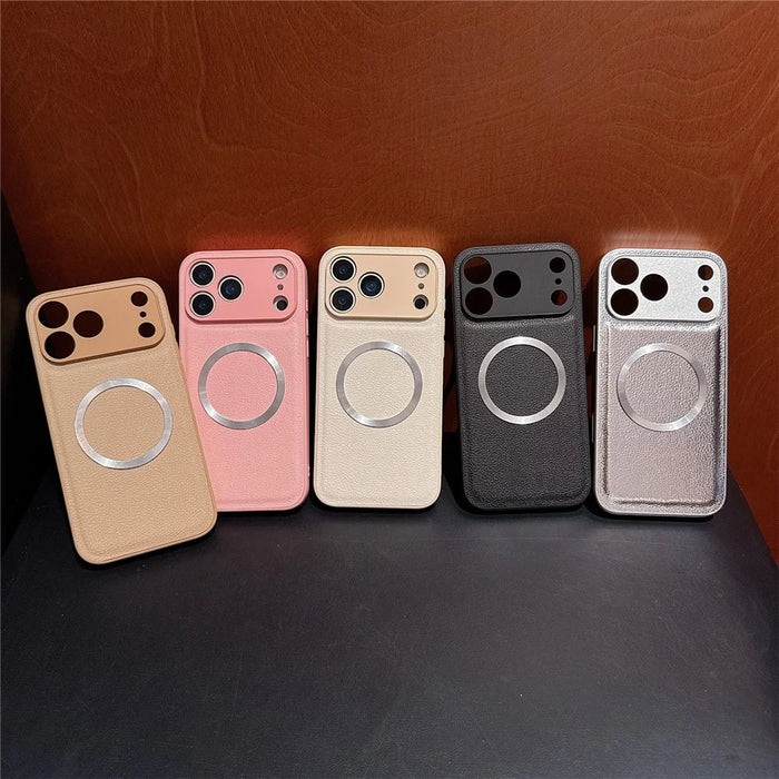 For iPhone 17 Pro Case PU Leather + PC + TPU Precise Cutout Phone Cover Compatible with MagSafe - Pink - 7