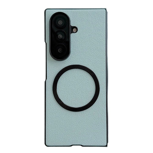 For Samsung Galaxy Z Fold7 5G Magnetic Case PU Leather Coated PC Phone Cover - Blue - 1