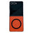 For Samsung Galaxy Z Flip7 5G Magnetic Case PU Leather Coated PC Phone Cover - Orange - 1