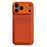 For iPhone 17 Pro Max Case PU Leather TPU Card Holder Phone Cover - Orange U-shaped Card Holder - 1