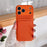 For iPhone 17 Pro Max Case PU Leather TPU Card Holder Phone Cover - Orange U-shaped Card Holder - 2