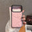 For iPhone 17 Pro Max Case Triangle Quilted Down Jacket Design PU Leather TPU Phone Cover - Pink - 1