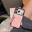For iPhone 17 Pro Max Case Triangle Quilted Down Jacket Design PU Leather TPU Phone Cover - Pink - 2