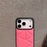 For iPhone 17 Pro Max Case Triangle Quilted Down Jacket Design PU Leather TPU Phone Cover - Pink - 3