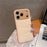 For iPhone 17 Pro Max Case Down Coat Design PU Leather Coated TPU Phone Back Cover - Khaki - 1