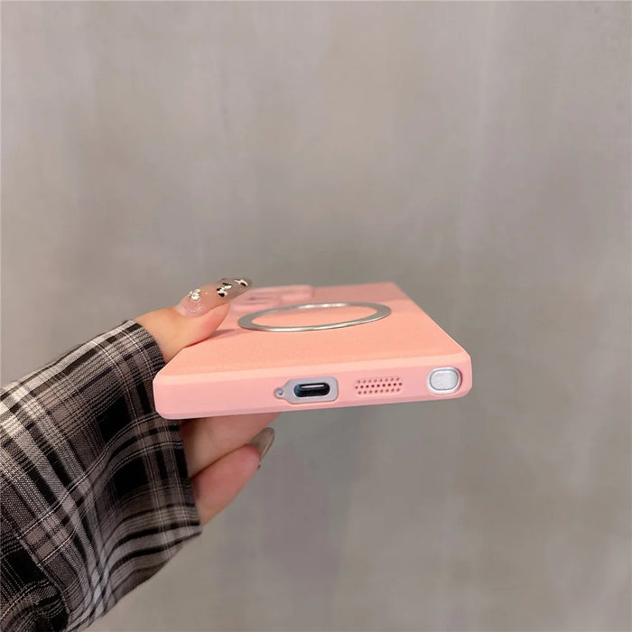 For Samsung Galaxy S24 Ultra Case PU Leather + PC + TPU Precise Cutout Phone Cover Magnetic Case - Pink - 5
