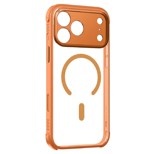 MOMAX MAAP25 For iPhone 17 Pro Max Magnetic Case Airbag Shockproof PC + TPU Clear Phone Cover - Orange - 1
