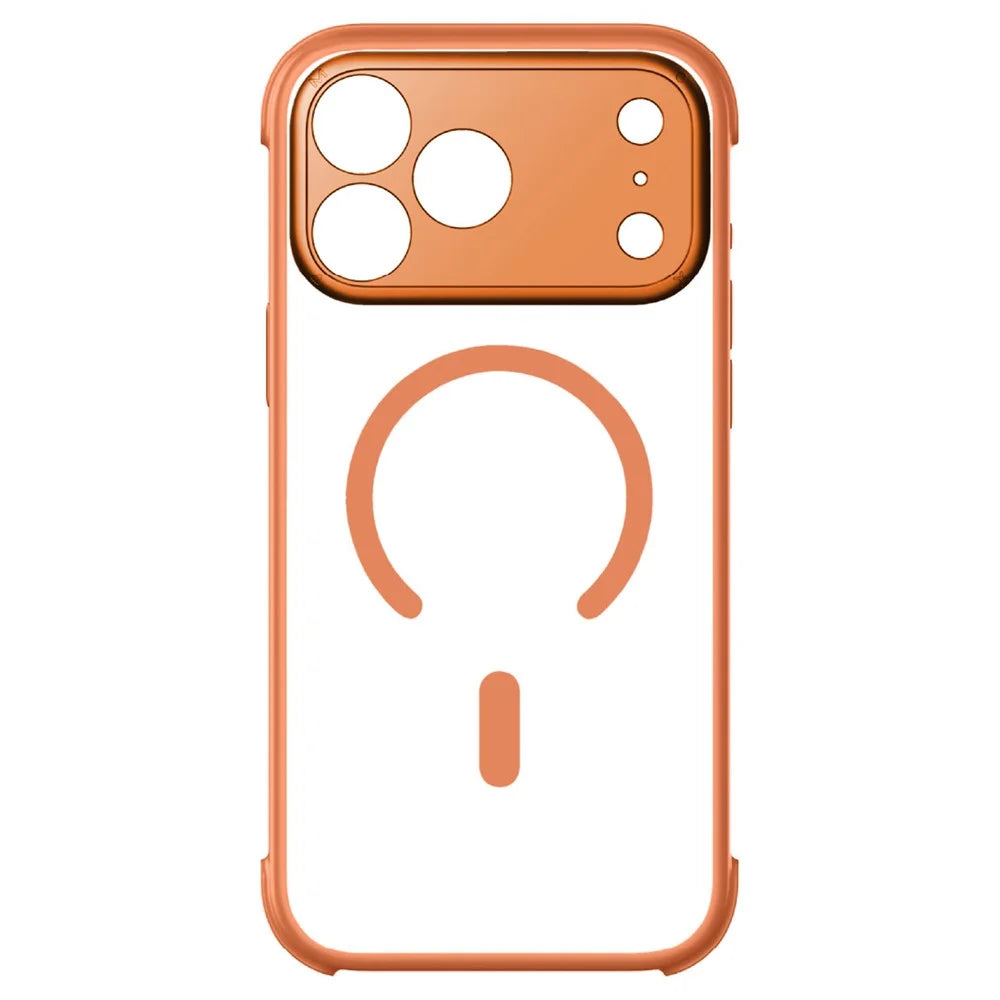 MOMAX MAAP25 For iPhone 17 Pro Max Magnetic Case Airbag Shockproof PC + TPU Clear Phone Cover - Orange - 2
