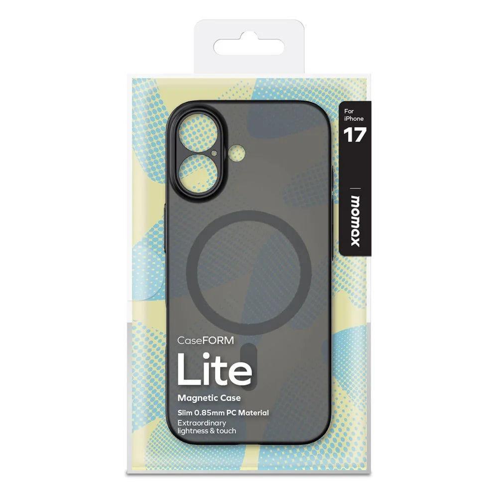 MOMAX MTAP25 For iPhone 17 Magnetic Case Matte Ultra Slim PC Phone Cover - Transparent Black - 3