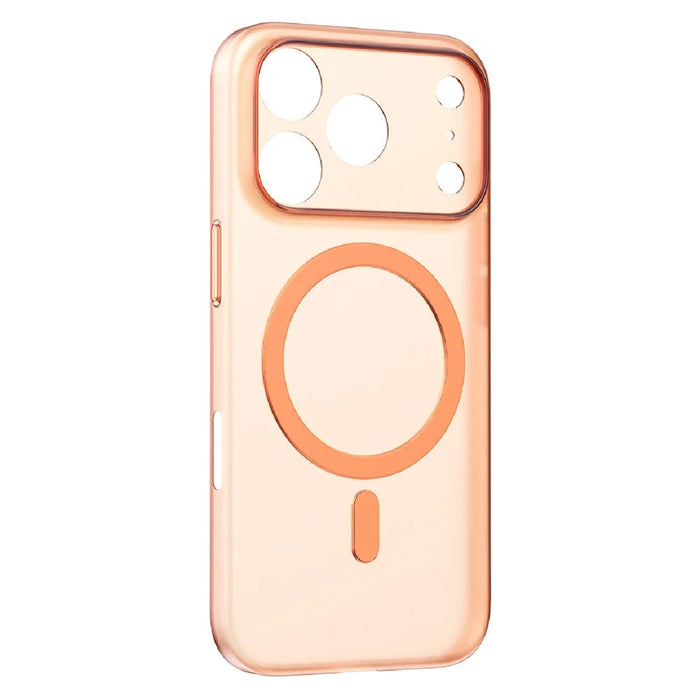 MOMAX MTAP25 For iPhone 17 Pro Magnetic Case Matte Ultra Slim PC Phone Cover - Transparent Orange - 1