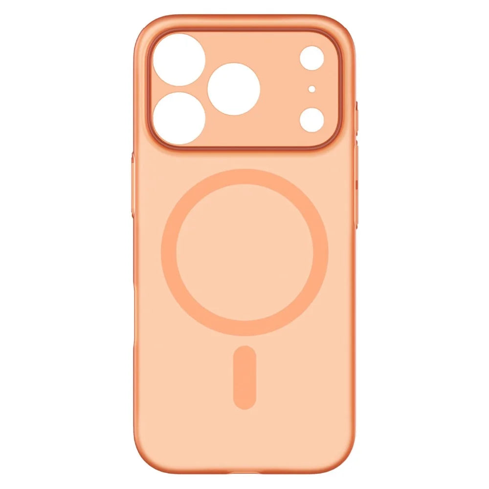 MOMAX MTAP25 For iPhone 17 Pro Magnetic Case Matte Ultra Slim PC Phone Cover - Transparent Orange - 2