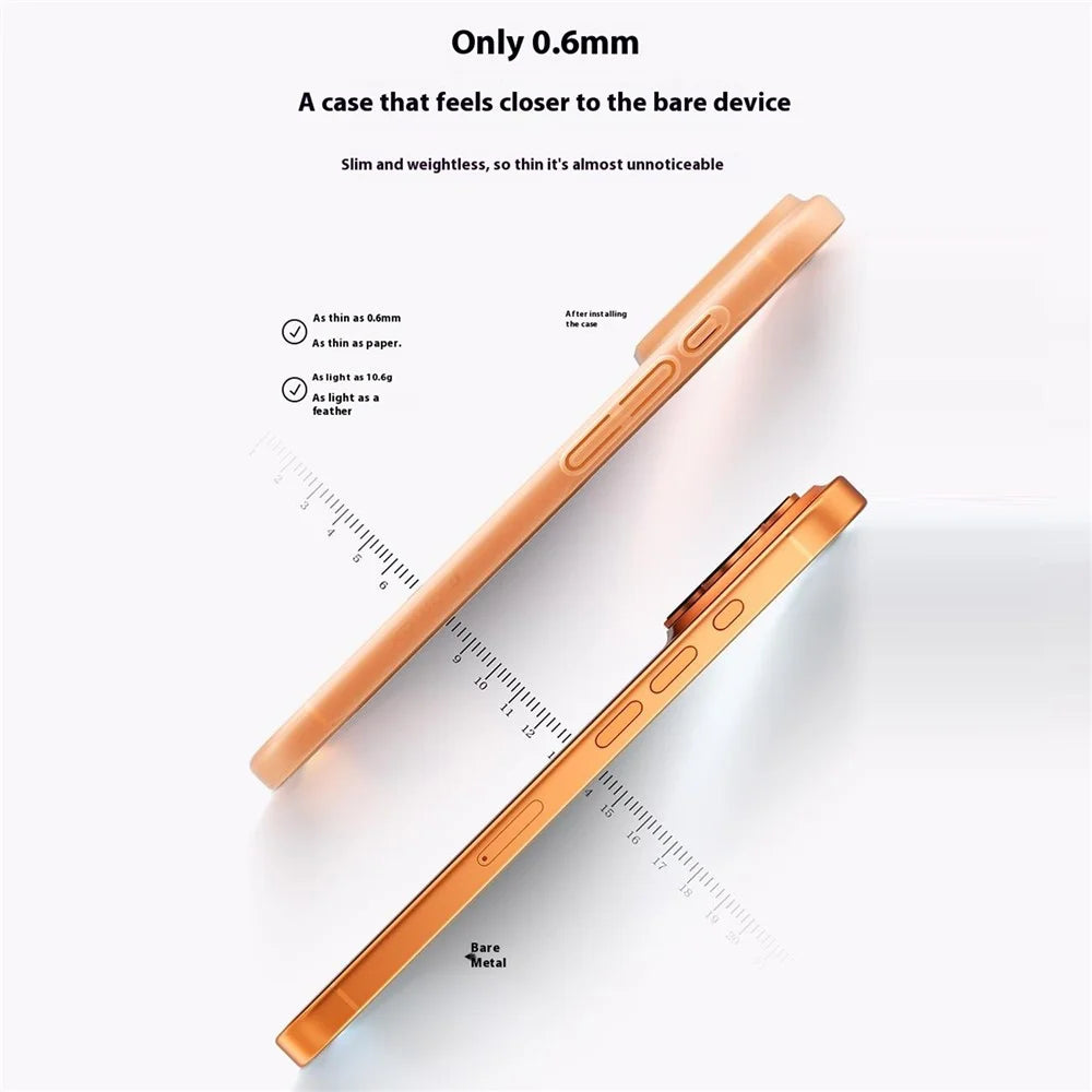 MOMAX MTAP25 For iPhone 17 Pro Magnetic Case Matte Ultra Slim PC Phone Cover - Transparent Orange - 3