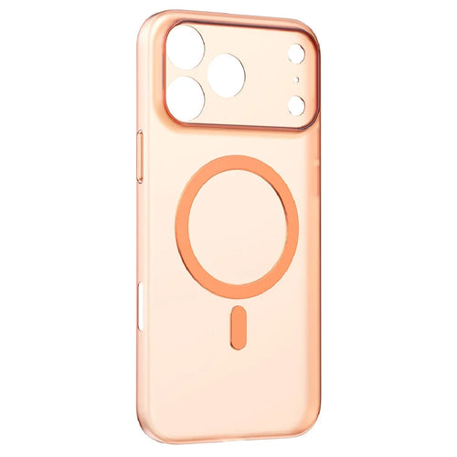 MOMAX MTAP25 For iPhone 17 Pro Max Magnetic Case Matte Ultra Slim PC Phone Cover - Transparent Orange - 1