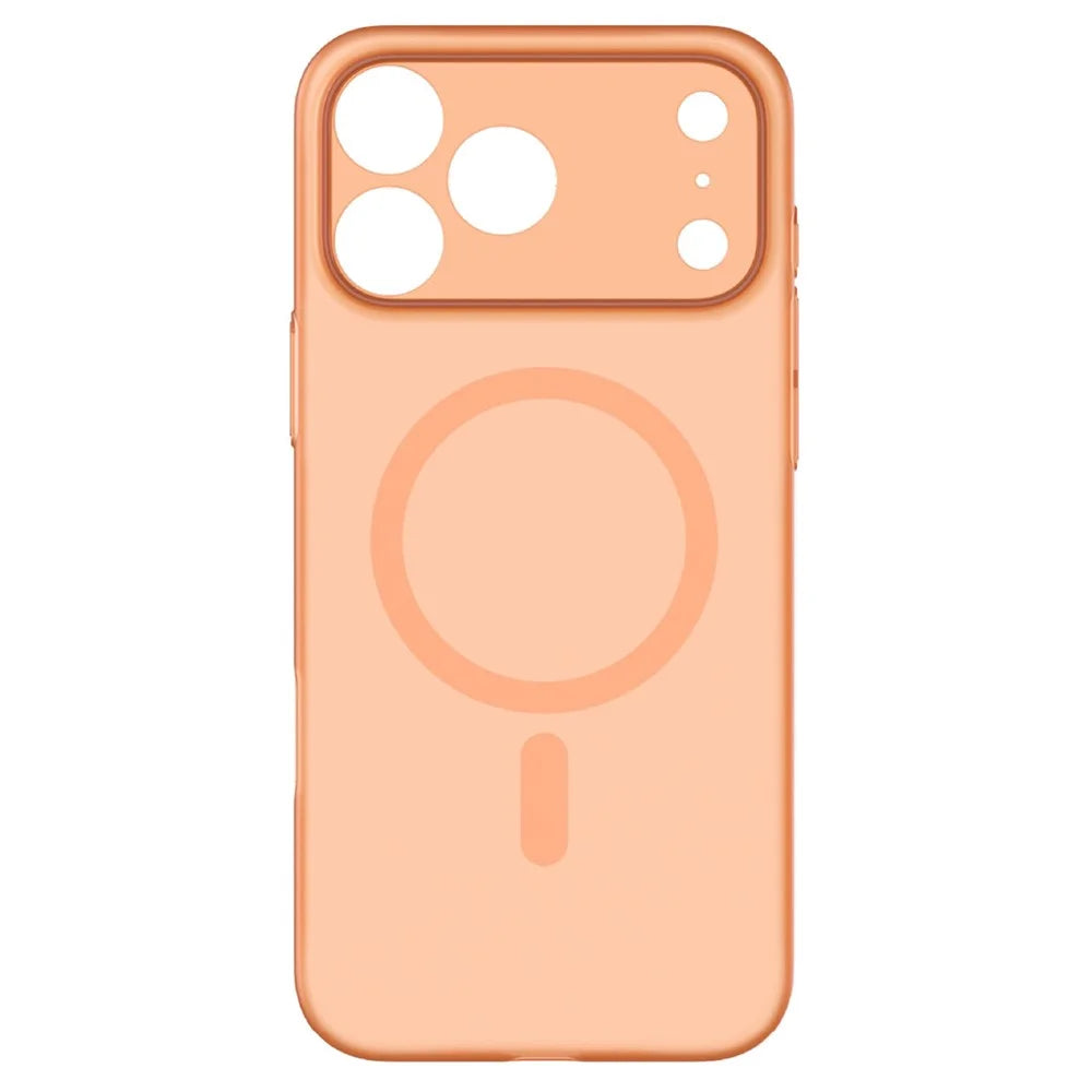 MOMAX MTAP25 For iPhone 17 Pro Max Magnetic Case Matte Ultra Slim PC Phone Cover - Transparent Orange - 2