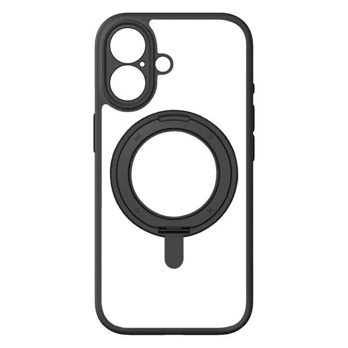MOMAX MRAP25 For iPhone 17 Magnetic Case Matte TPU + PC Kickstand Phone Cover - Black - 2