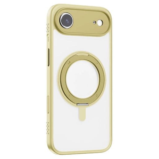 MOMAX MRAP25 For iPhone Air Magnetic Case Matte TPU + PC Kickstand Phone Cover - Yellow - 1