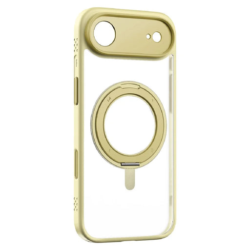 MOMAX MRAP25 For iPhone Air Magnetic Case Matte TPU + PC Kickstand Phone Cover - Yellow - 2