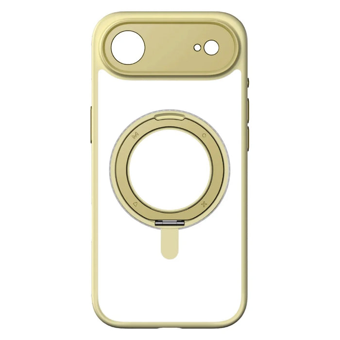 MOMAX MRAP25 For iPhone Air Magnetic Case Matte TPU + PC Kickstand Phone Cover - Yellow - 3