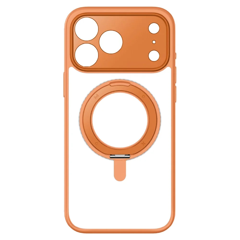 MOMAX MRAP25 For iPhone 17 Pro Max Magnetic Case Matte TPU + PC Kickstand Phone Cover - Orange - 2