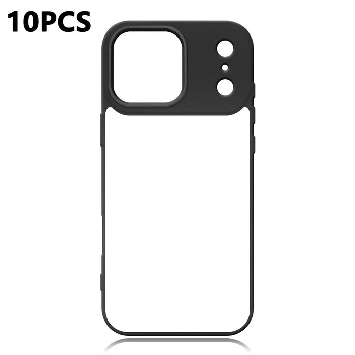 10Pcs For iPhone 17 Pro Max Case DIY Blank Heat Transfer TPU + PC Phone Back Cover with Magnetic Ring - 1