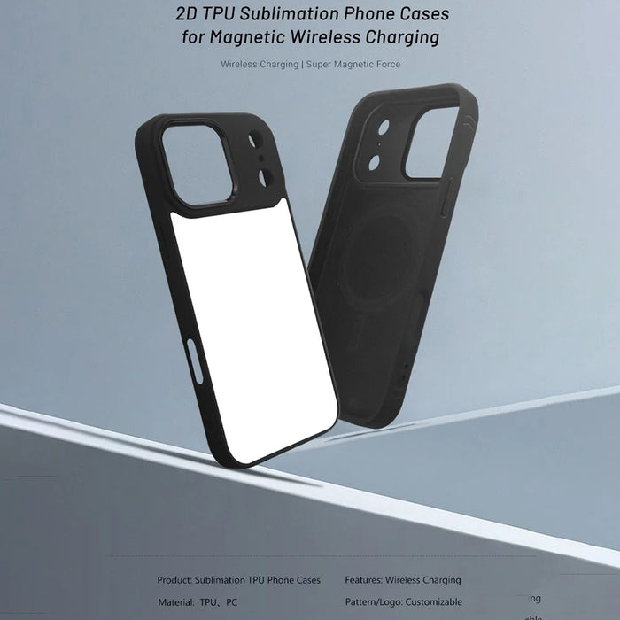 10Pcs For iPhone 17 Pro Max Case DIY Blank Heat Transfer TPU + PC Phone Back Cover with Magnetic Ring - 5