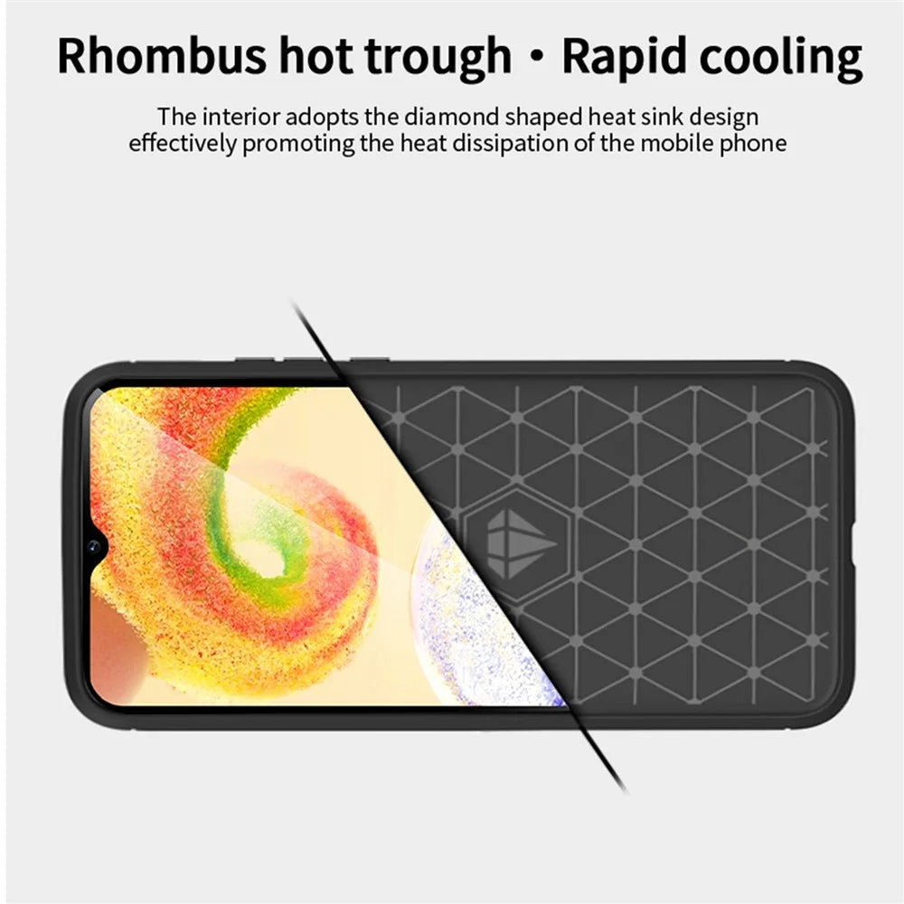 MOFI JK TPU Series-1 for Samsung Galaxy A04 4G (164.4 x 76.3 x 9.1 mm) Brushed Phone Cover Carbon Fiber Texture Anti-scratch Flexible TPU Protective Case - Black - 6