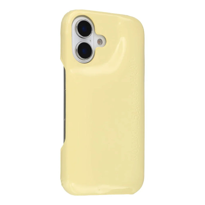 For iPhone 16 Case Puffy PC Shockproof Phone Cover Large Camera Cutout - Yellow - 1