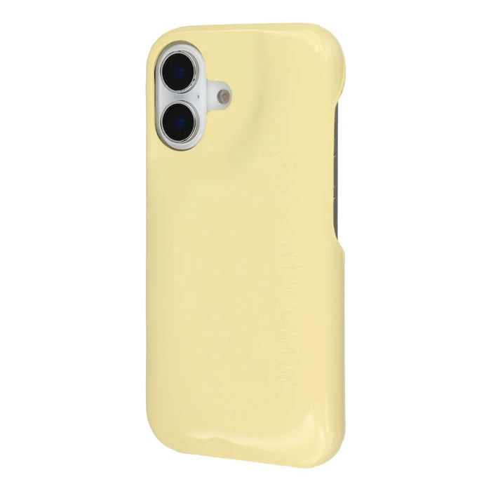 For iPhone 16 Case Puffy PC Shockproof Phone Cover Large Camera Cutout - Yellow - 4