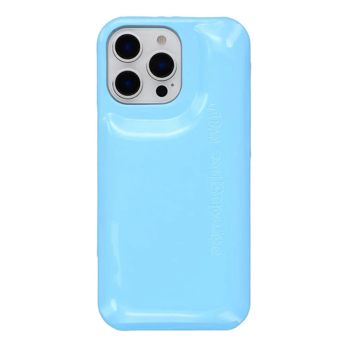 For iPhone 15 Pro Max Case Puffy PC Shockproof Phone Cover Large Camera Cutout - Sky Blue - 3