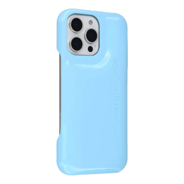 For iPhone 15 Pro Case Puffy PC Shockproof Phone Cover Large Camera Cutout - Sky Blue - 1