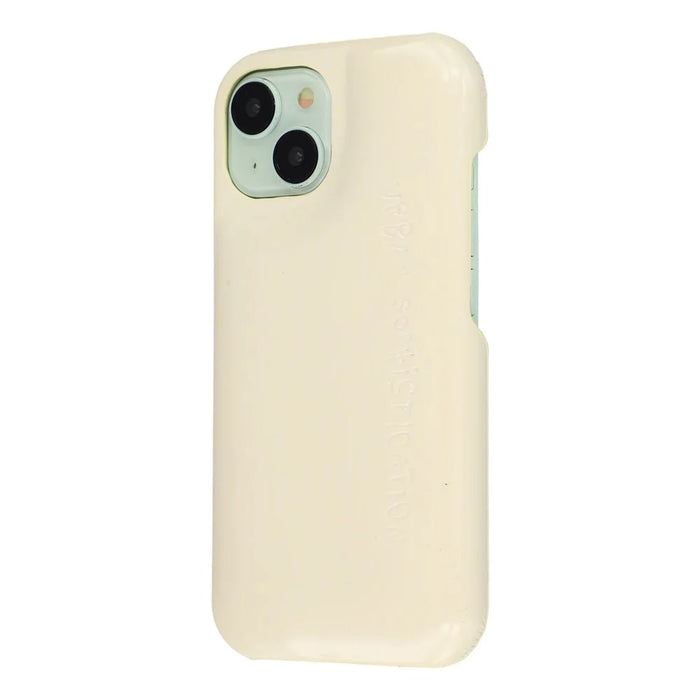 For iPhone 13 Case Puffy PC Shockproof Phone Cover Large Camera Cutout - Beige - 4