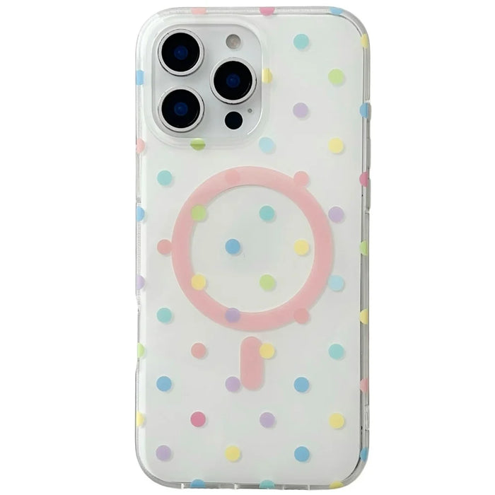 For iPhone 16 Pro Max Case Polka Dot Pattern TPU + PC Phone Cover Compatible with MagSafe - Multi-color - 1