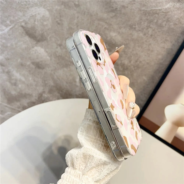 For iPhone 16 Pro Magnetic Case Hollow Leopard Print Design TPU PC Phone Back Cover - Style 1 - 6