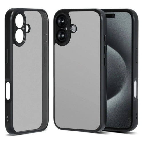 IBMRS For iPhone 17 Case Soft TPU Frame Hard PC Back Anti-Fall Phone Cover - Matte Black - 1