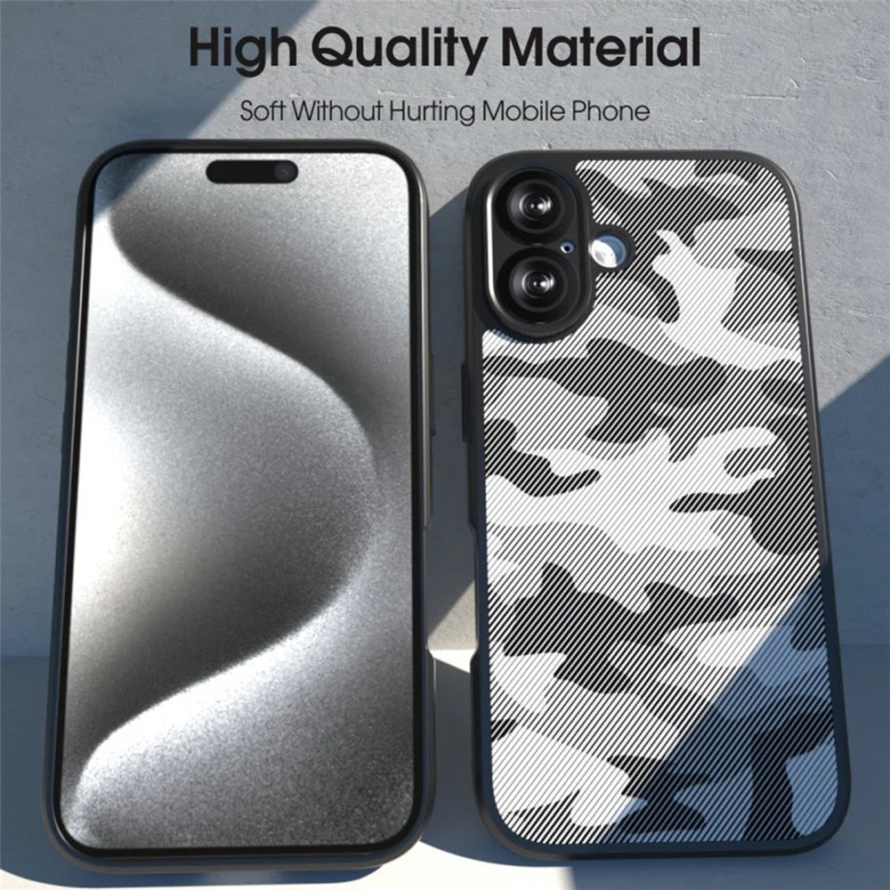 IBMRS For iPhone 17 Case Soft TPU Frame Hard PC Back Anti-Fall Phone Cover - Matte Black - 5