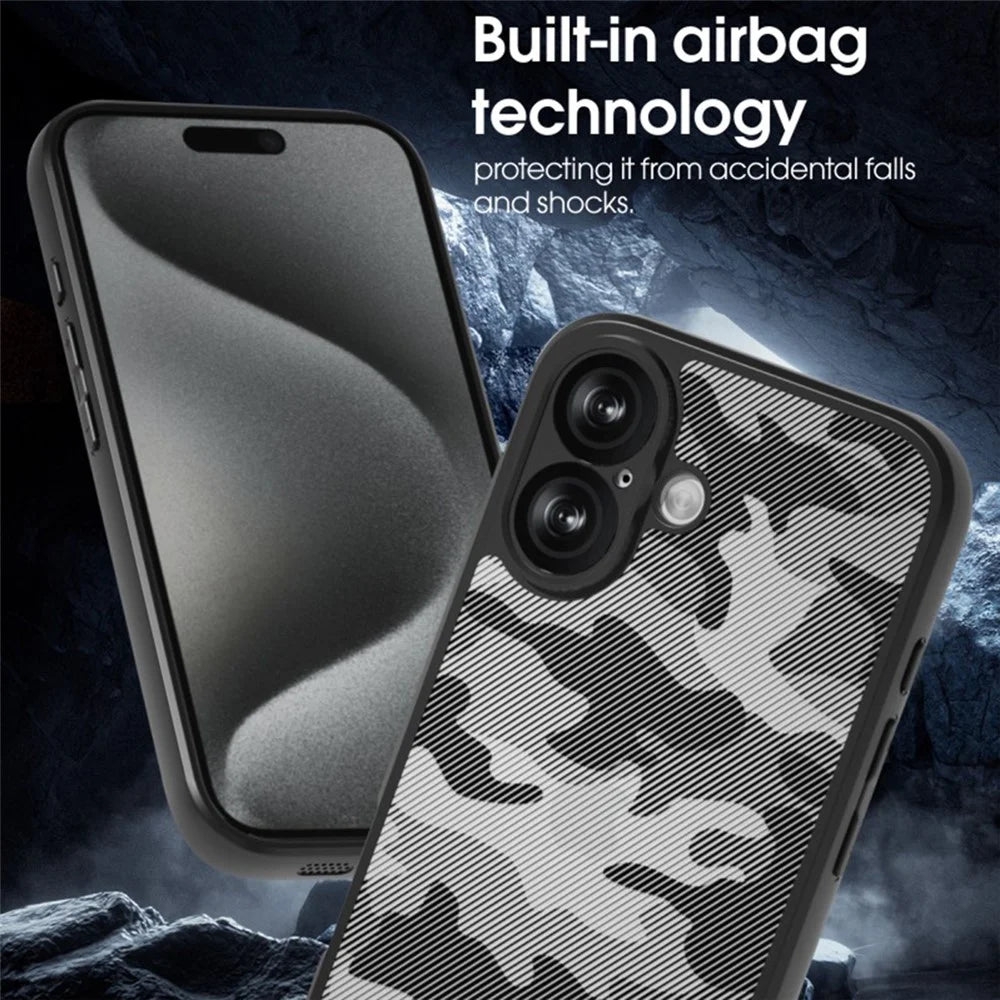 IBMRS For iPhone 17 Case Soft TPU Frame Hard PC Back Anti-Fall Phone Cover - Matte Black - 6