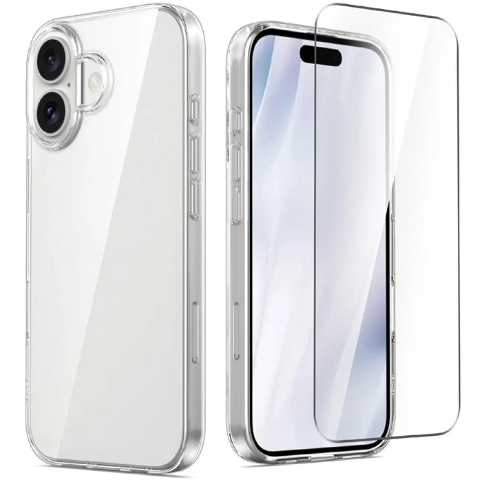 For iPhone 17 Clear TPU Anti-Scratch Phone Case + 2.5D Arc Edge Screen Protector - 1