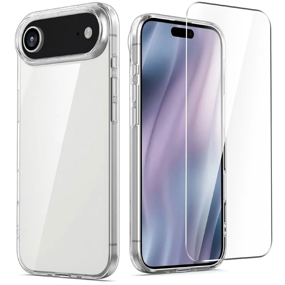 For iPhone Air Clear TPU Anti-Scratch Phone Case + 2.5D Arc Edge Screen Protector - 1