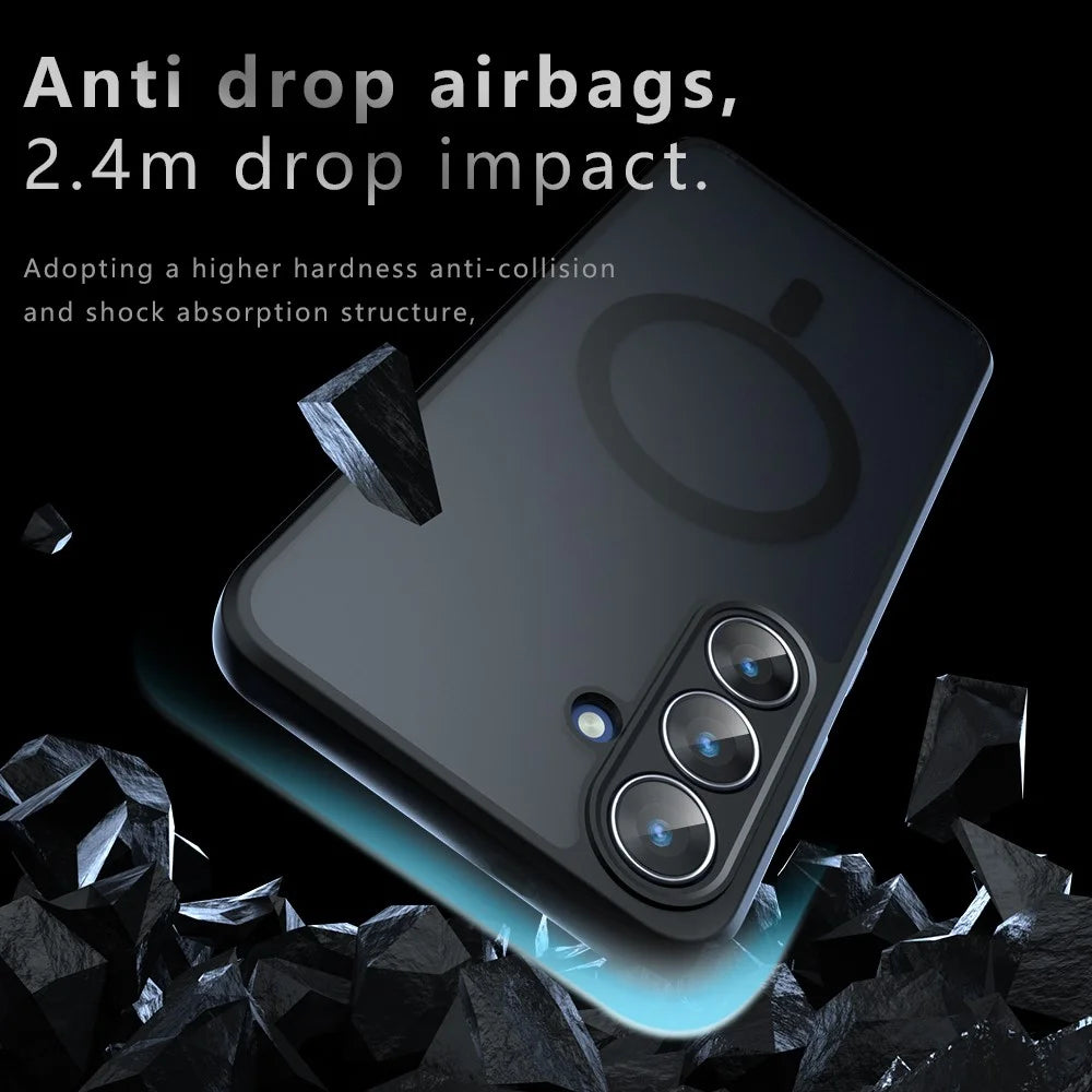 For Samsung Galaxy S25 FE Magnetic Case TPU + PC Matte Skin Touch Phone Cover - 5
