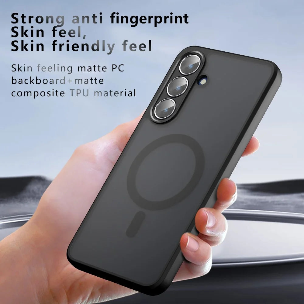 For Samsung Galaxy S25 FE Magnetic Case TPU + PC Matte Skin Touch Phone Cover - 6