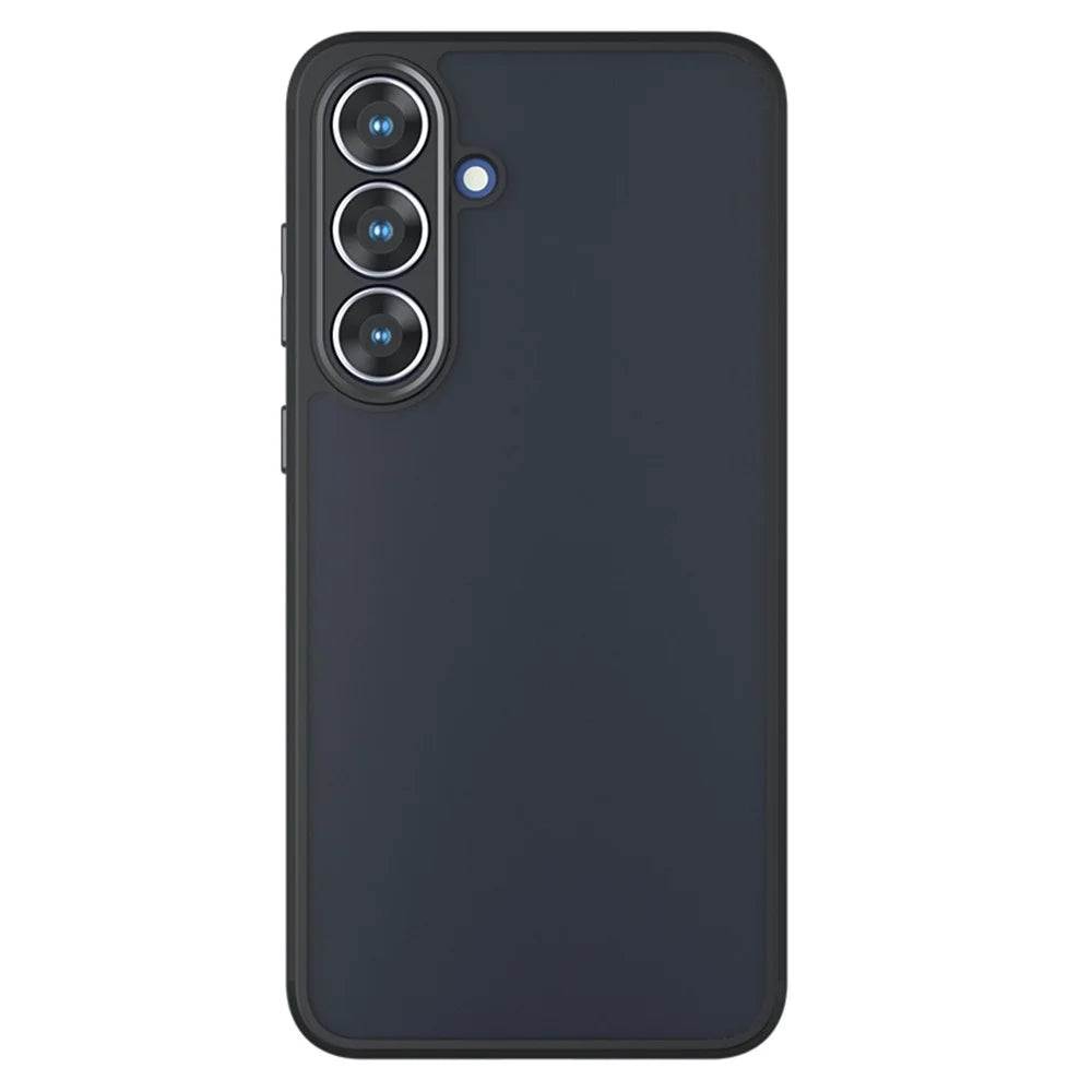 For Samsung Galaxy S25 FE Case Skin-Touch TPU + PC Matte Phone Back Cover, Transparent Black - 2