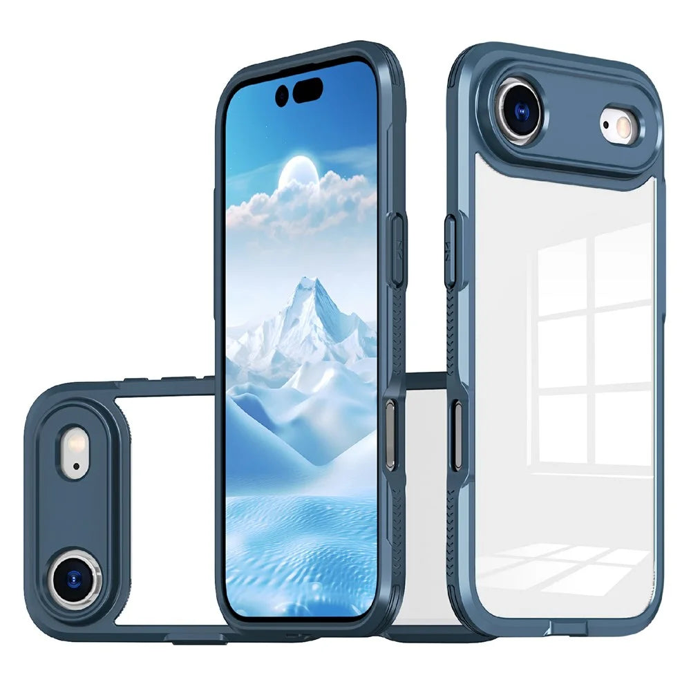 For iPhone Air Case Ultra Slim TPU PC Clear Phone Back Cover - Navy Blue - 1