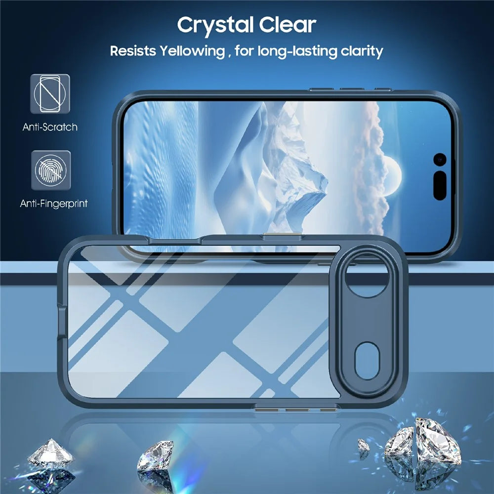 For iPhone Air Case Ultra Slim TPU PC Clear Phone Back Cover - Navy Blue - 2