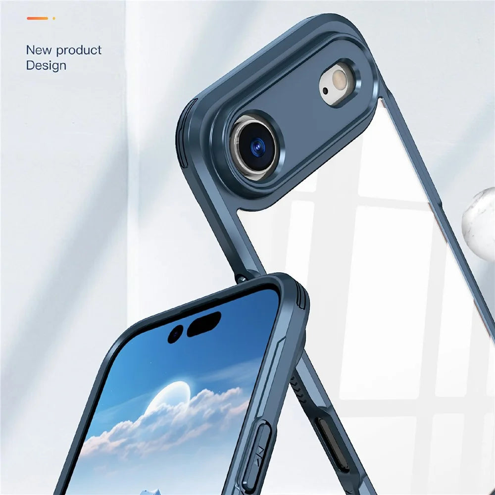 For iPhone Air Case Ultra Slim TPU PC Clear Phone Back Cover - Navy Blue - 3