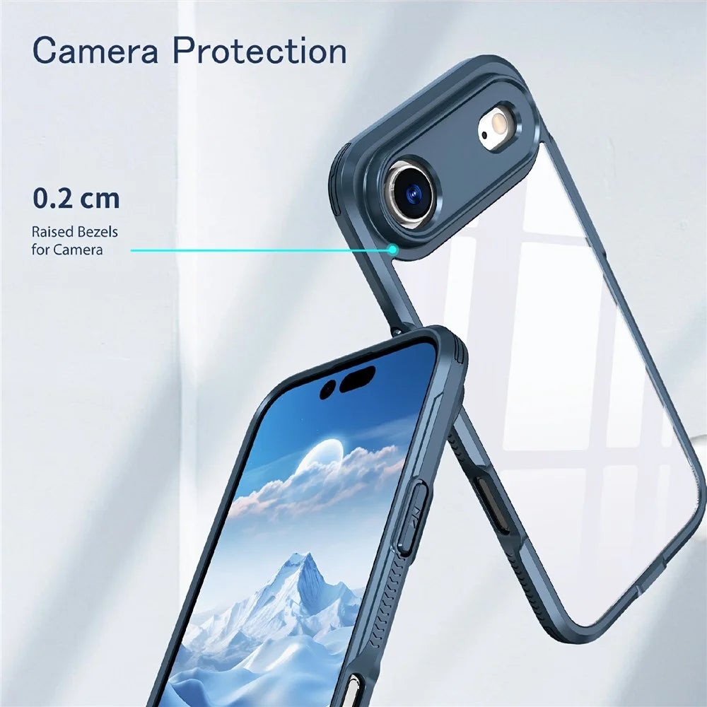 For iPhone Air Case Ultra Slim TPU PC Clear Phone Back Cover - Navy Blue - 5