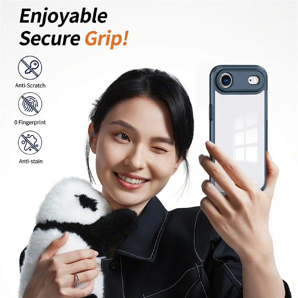 For iPhone Air Case Ultra Slim TPU PC Clear Phone Back Cover - Navy Blue - 6