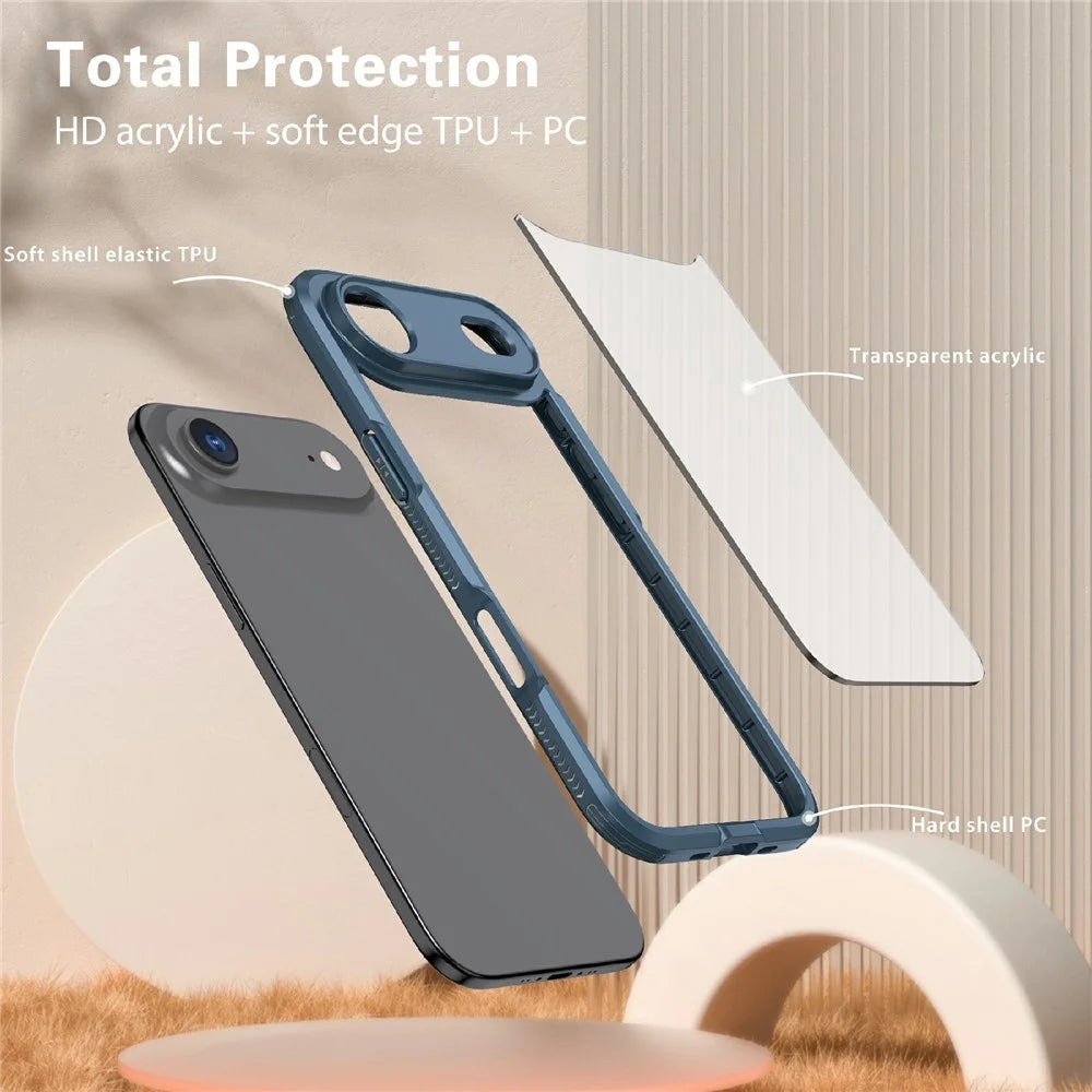 For iPhone Air Case Ultra Slim TPU PC Clear Phone Back Cover - Navy Blue - 7