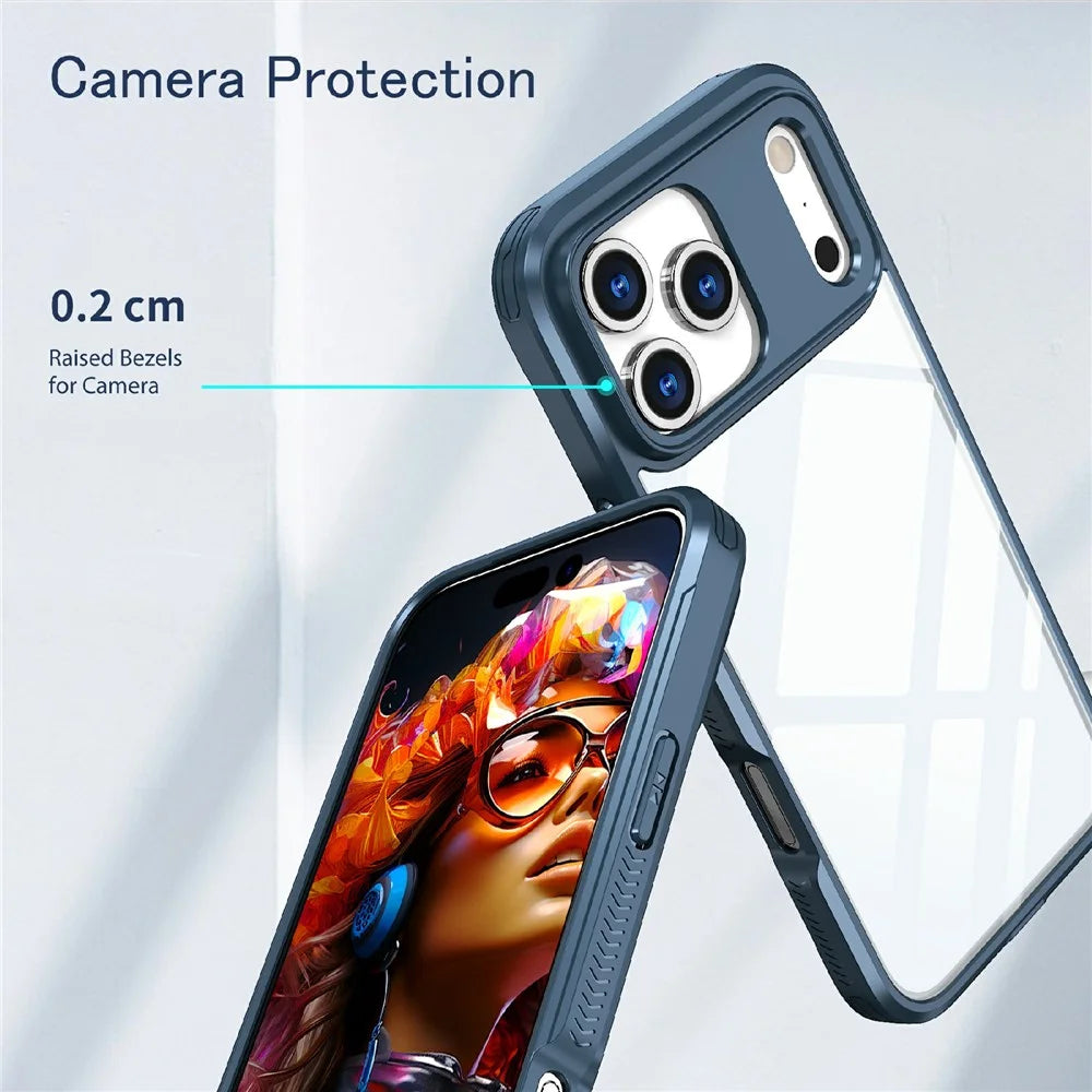 For iPhone 18 Pro / 17 Pro Case Ultra Slim TPU PC Clear Phone Back Cover - Navy Blue - 4