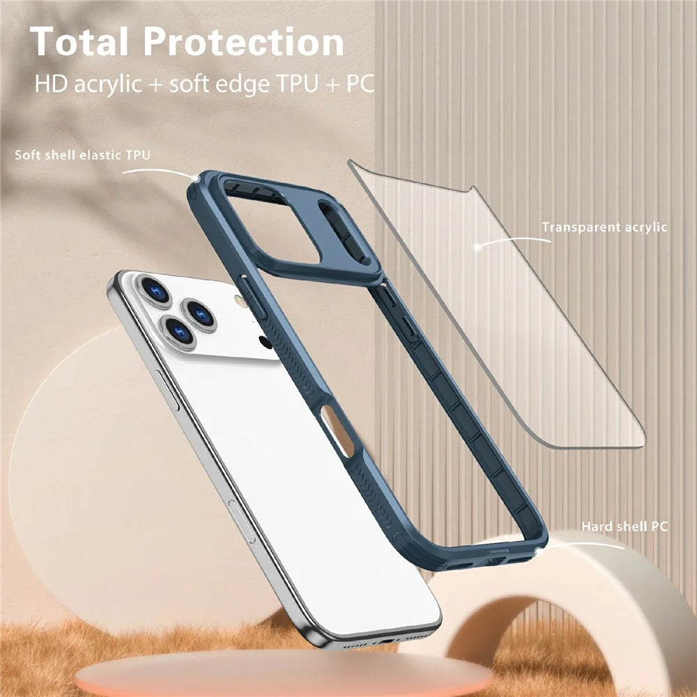 For iPhone 18 Pro / 17 Pro Case Ultra Slim TPU PC Clear Phone Back Cover - Navy Blue - 6