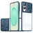 For Samsung Galaxy S25 Edge Case TPU + PC Clear Phone Cover with CD-Veins Camera Lens Sliding Lid - Navy Blue - 1